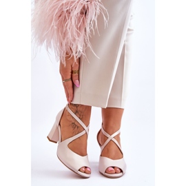 Naisten sandaalit kantapäällä Sergio Leone SK864 Pearl Beige 1