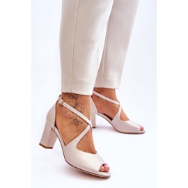 Naisten sandaalit kantapäällä Sergio Leone SK864 Pearl Beige 2