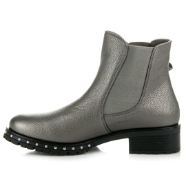 Ideal Shoes Hopeiset Chelsea-saappaat, joissa on rusetti harmaa 2