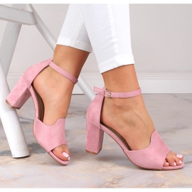 Naisten vaaleanpunaiset mokkanahkasandaalit Potocki YQ21035 vaaleanpunainen 1