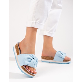 Naisten mokkanahkaiset tossut Vinceza siniset sininen 1