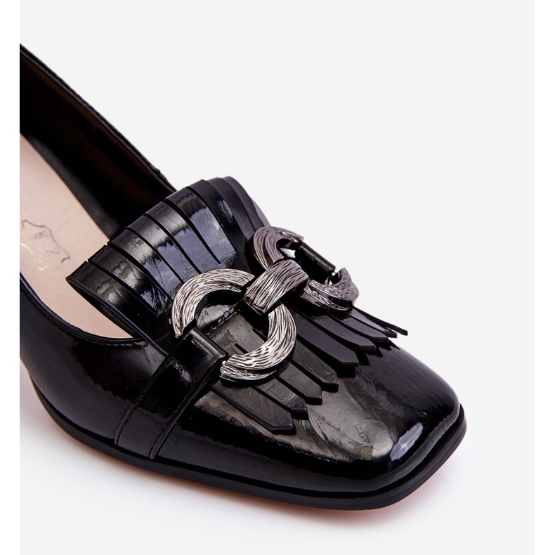 S.Barski Mercy Black -kiiltonahkaiset mukavat pumput musta 1