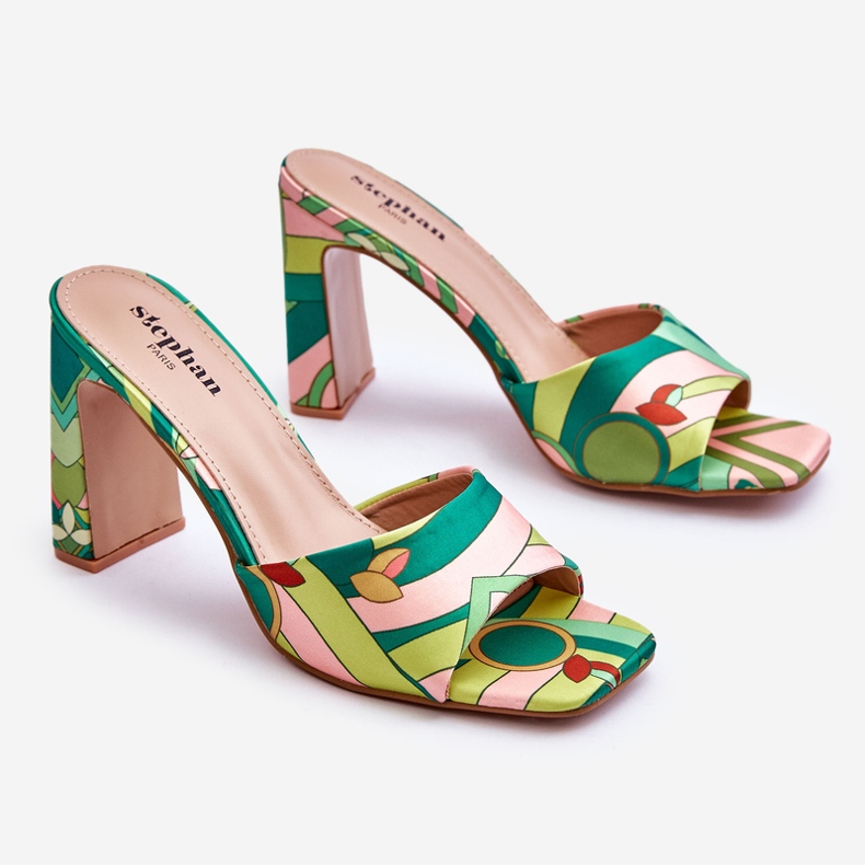 Naisten kuviolliset korkokengät, vihreä Adelise monivärinen 1