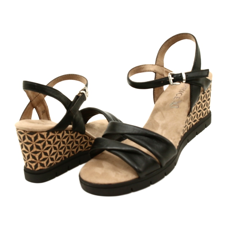 Caprice Wedge -nahkasandaalit 9-28710-20 040 musta Softnap 4