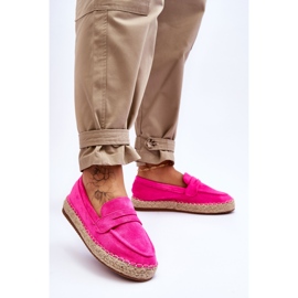 FI1 Naisten mokkanahka Espadrilles Fuchsia Keyla vaaleanpunainen 2
