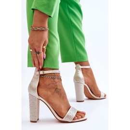 Naisten korkeakorkoiset sandaalit, joissa on zirkonia beige idealistinen 2