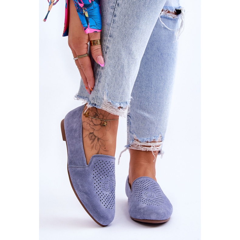 S.Barski Mokkanahkaiset mukavat siniset Giovana-loaferit sininen 2