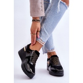 S.Barski Naisten nahkaiset urheilukengät musta Rebeca 2