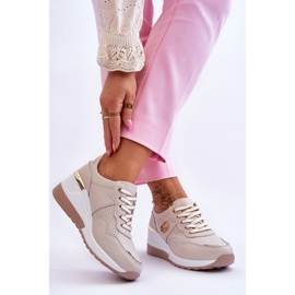 S.Barski Naisten Rebeca Beige Wedge -nahkaiset urheilukengät 2