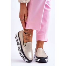 S.Barski Naisten Slip-On nahkalenkkarit kultaiset Ottavia kultainen 1