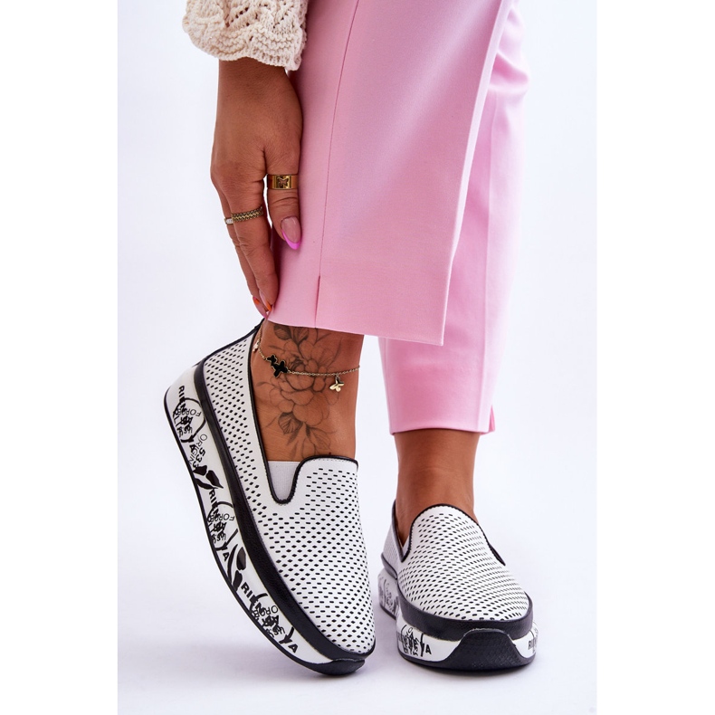 S.Barski Naisten harjakattoiset nahkalenkkarit, valkoinen Sorito 1