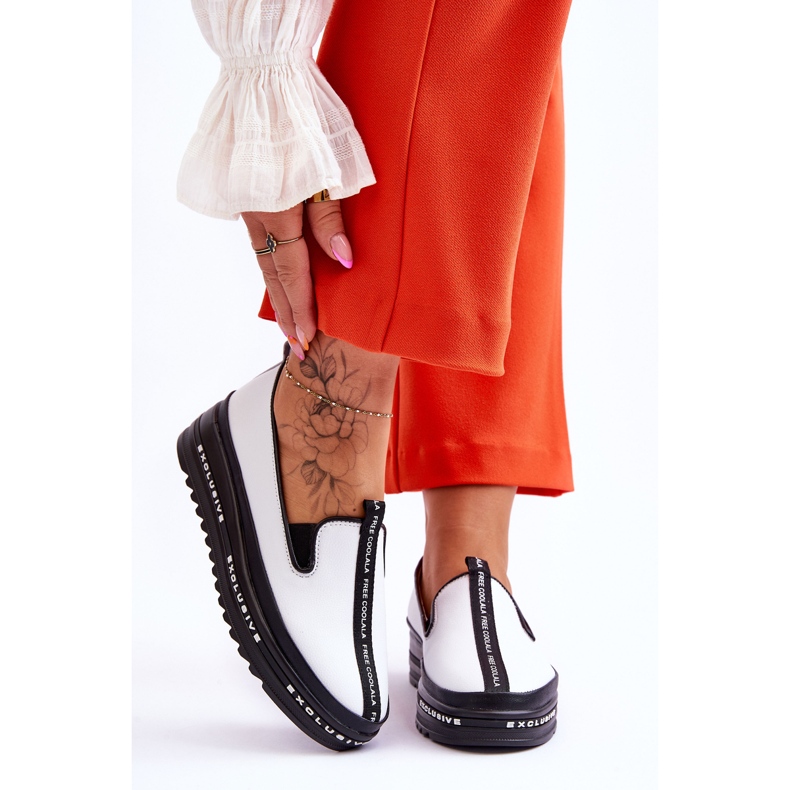 S.Barski Naisten nahkaiset lenkkarit, valkoinen Nathalie 1