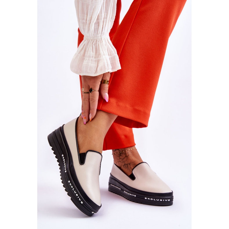 S.Barski Madeline Beiget nahkaiset Slip-On tennarit 2