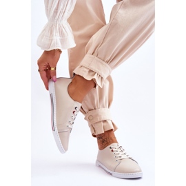 S.Barski Naisten nahkalenkkarit beige Renes ruskea 2