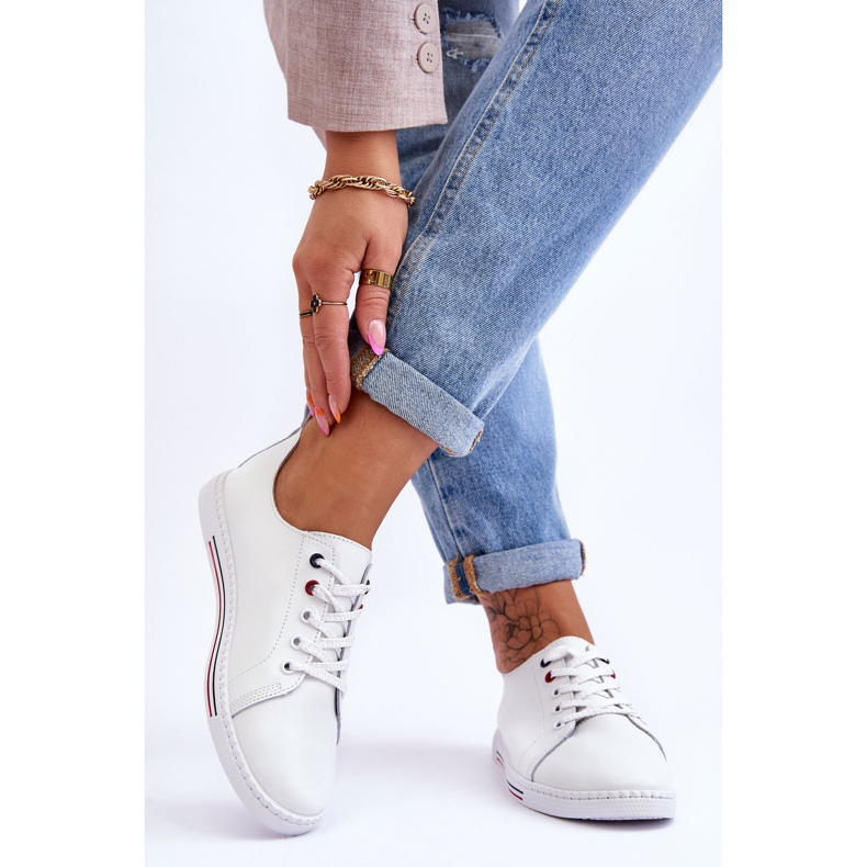 S.Barski Naisten nahkalenkkarit, valkoiset Renes valkoinen 2