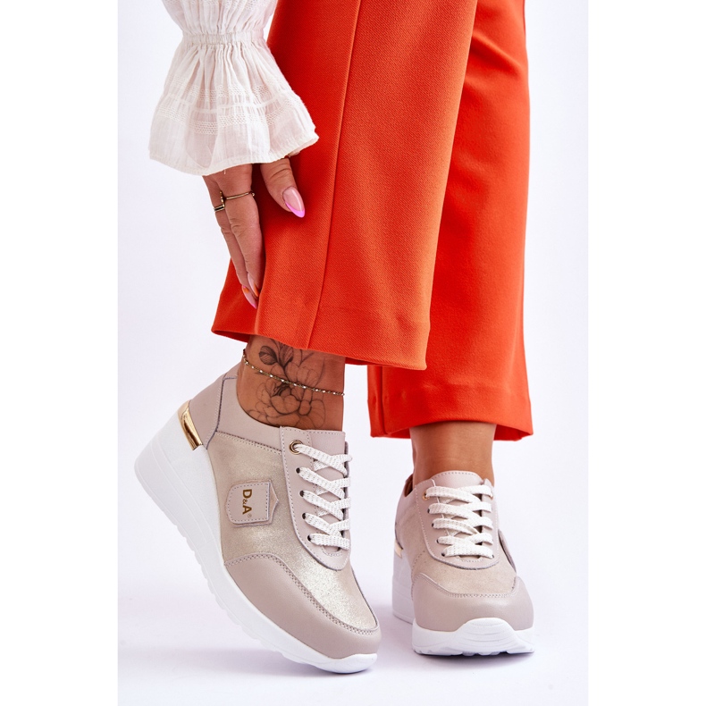 S.Barski Naisten nahkaiset lenkkarit, kultaiset Beatris kultainen 1