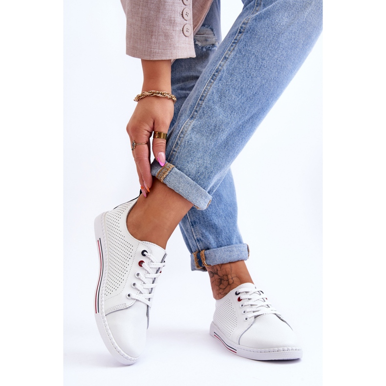 S.Barski Naisten avoimet nahkalenkkarit, valkoinen Ferone 2