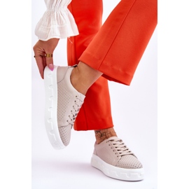 S.Barski Nahkaiset urheilukengät paksulla Beige Montigolla 2