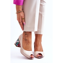 Lewski Shoes Nahkapumput koristekorolla Leskikengät 2608/K Beige Pearl 1