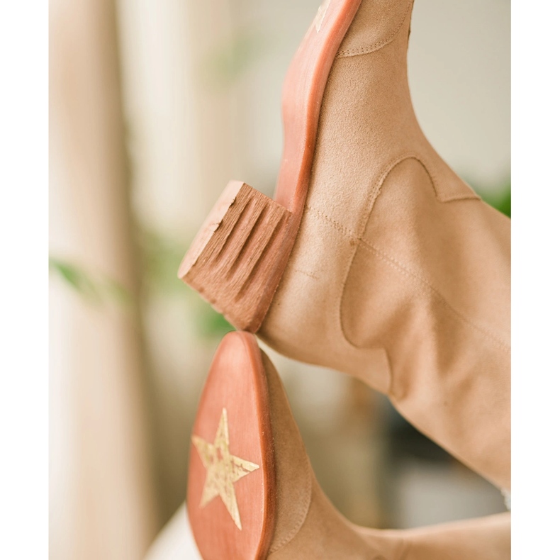 Marco Shoes Beige saappaat luonnon mokkaa 1