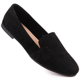 Nahkaa mokkanahkaa mukavat slip-on kengät mustat S.Barski LR29515 1