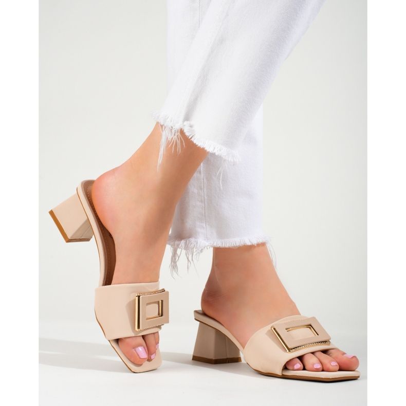 Naisten matalakorkoiset tossut Shelovet beige 1