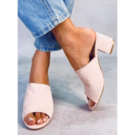 Alessia Pink korkeakorkoiset tossut vaaleanpunainen 1