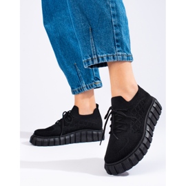 Naisten Shelovet-kankaiset urheilukengät musta 2