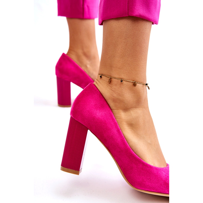 Seastar Suede Pumps On A Muodikas Heel Fuchsia Estellia vaaleanpunainen 4