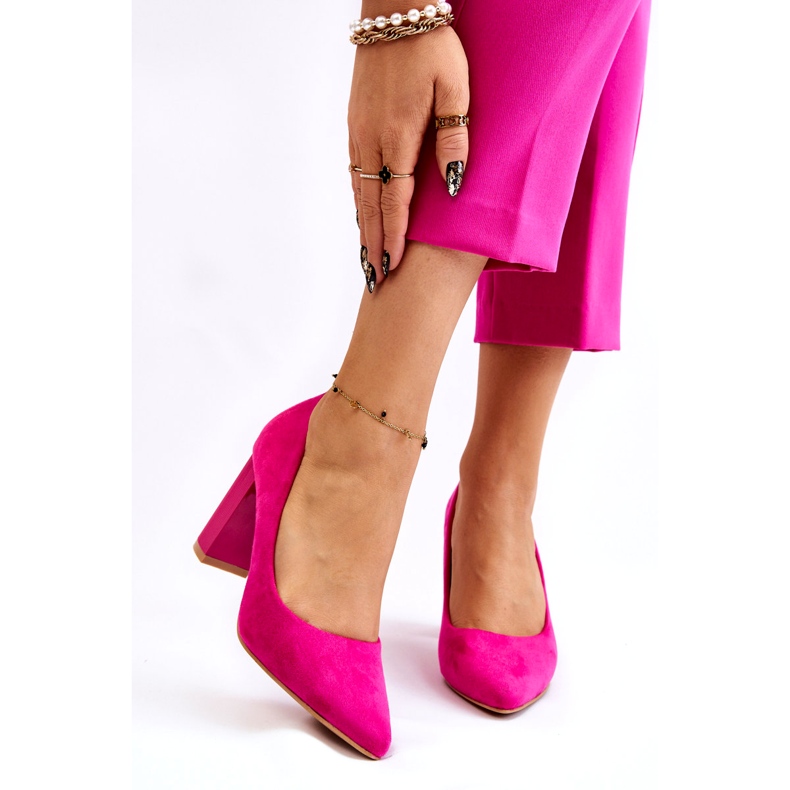 Seastar Suede Pumps On A Muodikas Heel Fuchsia Estellia vaaleanpunainen 1