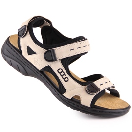 Mukavat naisten urheilusandaalit tarranauhalla beige Rieker 64582-60 5