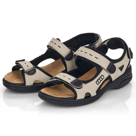 Mukavat naisten urheilusandaalit tarranauhalla beige Rieker 64582-60 10