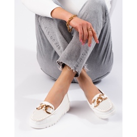 W. Potocki Mokasiinit paksulla pohjalla ketjulla Potocki valkoinen 2