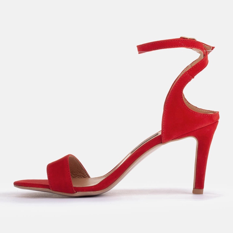 Marco Shoes Tyylikkäät sandaalit luonnollisesta mokkasta punainen 1