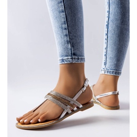 BM Hopeiset sandaalit koristeltu Lampron strassit hopea 1