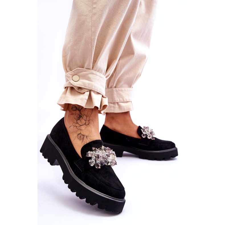 FB2 Naisten koristeelliset loaferit, musta Brenda 2