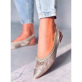 Seastar Grazia Gold Openwork Open Heel Ballerinat kultainen 2