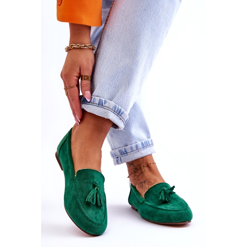 Belluci Suede Classic Loafers hapsuilla Green Averil vihreä 2