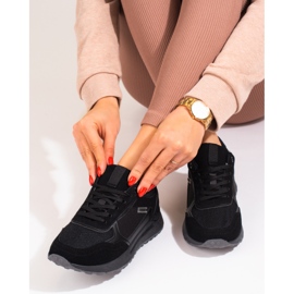 Naisten Shelovetin mustat mokkanahkaiset tennarit 2