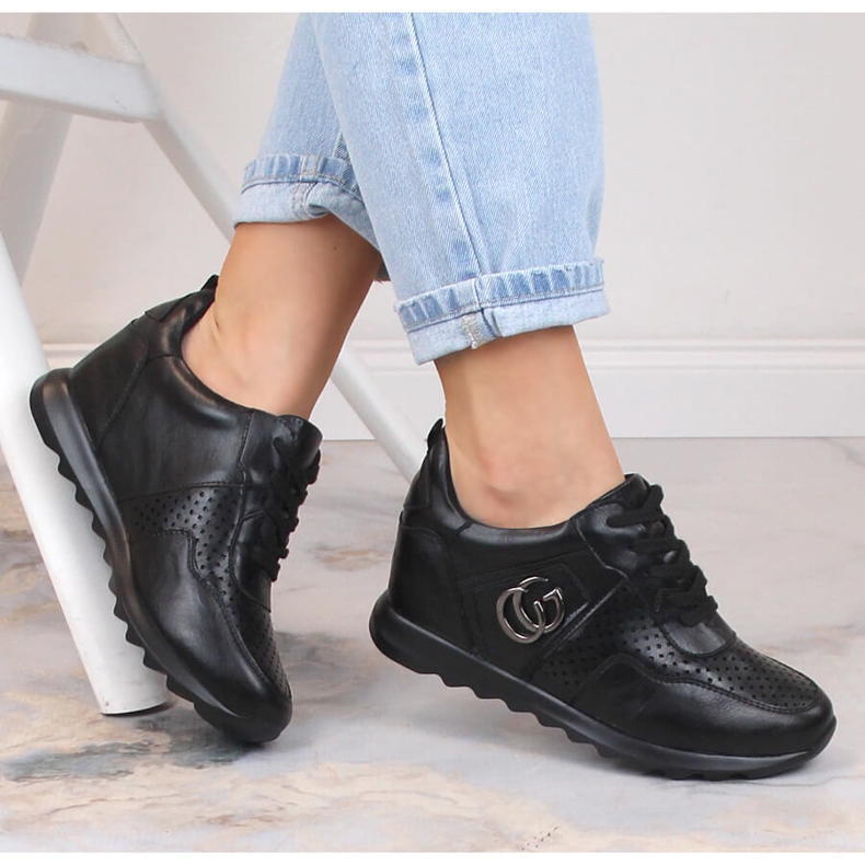 Naisten urheilukengät piilokiilalla musta Jezzi ASA170-11 1