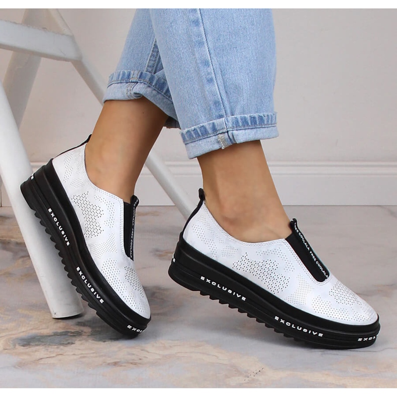 Nahkaiset mukavat slip-on kengät harjakattoiset hopea S.Barski LR29089 1