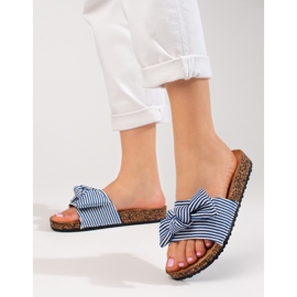 Naisten raidalliset tossut, valkoinen sininen Vinceza 1