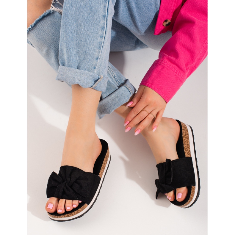 Naisten mokkanahkaiset tossut Vinceza mustat 2