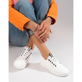 Naisten valkoiset Shelovet harjakattoiset urheilukengät valkoinen 2