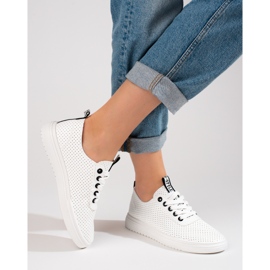 Naisten valkoiset Shelovet harjakattoiset urheilukengät valkoinen 1