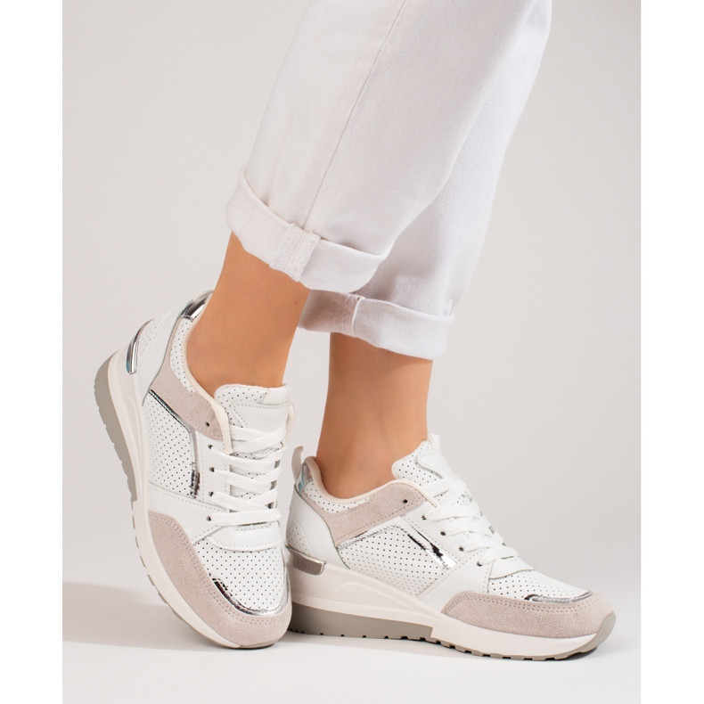 Shelovet naisten valkoiset kiilalenkkarit valkoinen 2