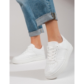 Shelovet valkoiset urheilukengät paksulla pohjalla valkoinen 1