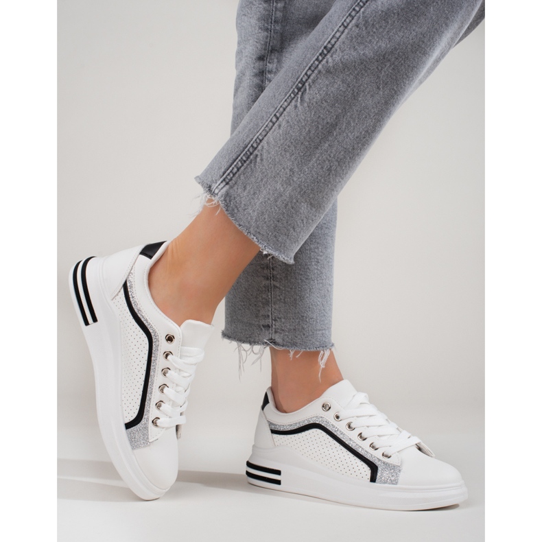 Naisten Shelovet-lenkkarit korkealla valkoisella pohjalla valkoinen 1