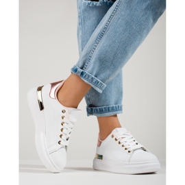 Naisten valkoiset Shelovet-lenkkarit kullalla valkoinen 1