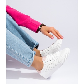 Naisten valkoiset harjakattoiset Big Star -lenkkarit HH274073 valkoinen 2